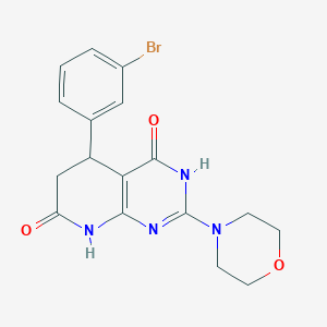 molecular formula C17H17BrN4O3 B12488950 5-(3-bromophenyl)-4-hydroxy-2-(morpholin-4-yl)-5,8-dihydropyrido[2,3-d]pyrimidin-7(6H)-one 