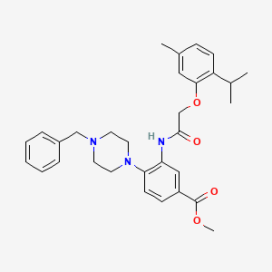 molecular formula C31H37N3O4 B12488979 Methyl 4-(4-benzylpiperazin-1-yl)-3-({[5-methyl-2-(propan-2-yl)phenoxy]acetyl}amino)benzoate 