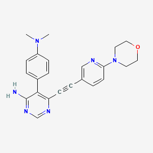 molecular formula C23H24N6O B1248899 5-[4-(Dimethylamino)phenyl]-6-[(6-Morpholin-4-Ylpyridin-3-Yl)ethynyl]pyrimidin-4-Amine 