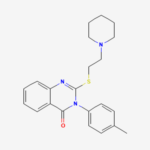 molecular formula C22H25N3OS B12489003 3-(4-methylphenyl)-2-{[2-(piperidin-1-yl)ethyl]sulfanyl}quinazolin-4(3H)-one 