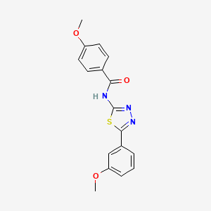 molecular formula C17H15N3O3S B12489018 4-methoxy-N-[5-(3-methoxyphenyl)-1,3,4-thiadiazol-2-yl]benzamide 