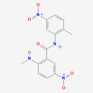 molecular formula C15H14N4O5 B12489022 2-(methylamino)-N-(2-methyl-5-nitrophenyl)-5-nitrobenzamide 