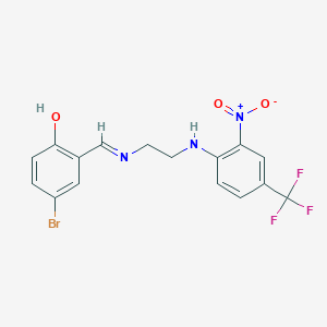 4-bromo-2-[(E)-[(2-{[2-nitro-4-(trifluoromethyl)phenyl]amino}ethyl)imino]methyl]phenol