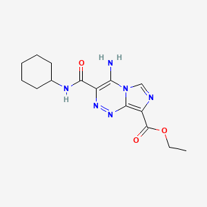 molecular formula C15H20N6O3 B12489080 Ethyl 4-amino-3-(cyclohexylcarbamoyl)imidazo[5,1-c][1,2,4]triazine-8-carboxylate 