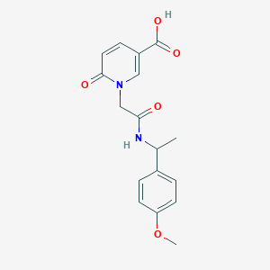 molecular formula C17H18N2O5 B12489111 1-(2-{[1-(4-Methoxyphenyl)ethyl]amino}-2-oxoethyl)-6-oxo-1,6-dihydropyridine-3-carboxylic acid 