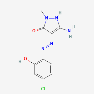 molecular formula C10H10ClN5O2 B12489123 (4Z)-5-amino-4-[2-(4-chloro-2-hydroxyphenyl)hydrazinylidene]-2-methyl-2,4-dihydro-3H-pyrazol-3-one 