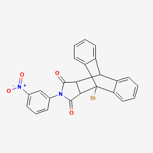 molecular formula C24H15BrN2O4 B12489146 1-Bromo-17-(3-nitrophenyl)-17-azapentacyclo[6.6.5.0~2,7~.0~9,14~.0~15,19~]nonadeca-2,4,6,9,11,13-hexaene-16,18-dione (non-preferred name) 