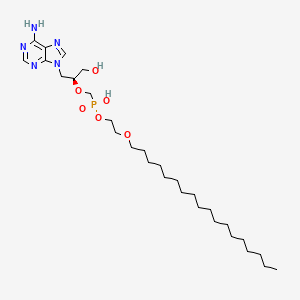 molecular formula C29H54N5O6P B1248917 [(1S)-1-[(6-Aminopurin-9-yl)methyl]-2-hydroxy-ethoxy]methyl-(2-octadecoxyethoxy)phosphinic acid 