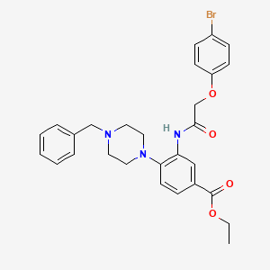 molecular formula C28H30BrN3O4 B12489183 Ethyl 4-(4-benzylpiperazin-1-yl)-3-{[(4-bromophenoxy)acetyl]amino}benzoate 