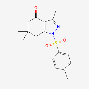 molecular formula C17H20N2O3S B12489191 3,6,6-trimethyl-1-[(4-methylphenyl)sulfonyl]-1,5,6,7-tetrahydro-4H-indazol-4-one 