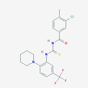 3-chloro-4-methyl-N-{[2-(piperidin-1-yl)-5-(trifluoromethyl)phenyl]carbamothioyl}benzamide