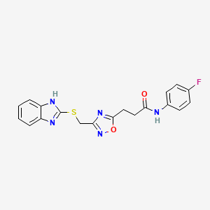 3-{3-[(1H-benzimidazol-2-ylsulfanyl)methyl]-1,2,4-oxadiazol-5-yl}-N-(4-fluorophenyl)propanamide