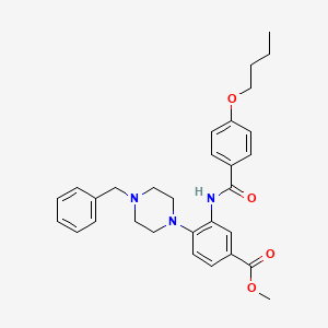 molecular formula C30H35N3O4 B12489234 Methyl 4-(4-benzylpiperazin-1-yl)-3-{[(4-butoxyphenyl)carbonyl]amino}benzoate 