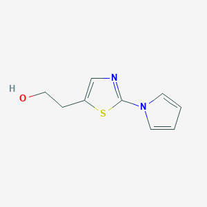 molecular formula C9H10N2OS B12489243 2-[2-(1H-pyrrol-1-yl)-1,3-thiazol-5-yl]ethanol 