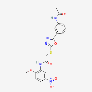 2-({5-[3-(acetylamino)phenyl]-1,3,4-oxadiazol-2-yl}sulfanyl)-N-(2-methoxy-5-nitrophenyl)acetamide