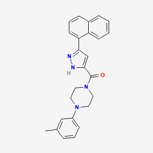 molecular formula C25H24N4O B12489253 [4-(3-methylphenyl)piperazin-1-yl][5-(naphthalen-1-yl)-1H-pyrazol-3-yl]methanone 