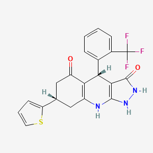 (4R,7S)-3-hydroxy-7-(thiophen-2-yl)-4-[2-(trifluoromethyl)phenyl]-1,4,6,7,8,9-hexahydro-5H-pyrazolo[3,4-b]quinolin-5-one