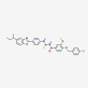 N-({4-[5-(butan-2-yl)-1,3-benzoxazol-2-yl]phenyl}carbamothioyl)-4-[(4-chlorobenzyl)oxy]-3-methoxybenzamide