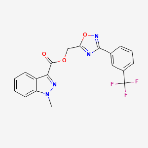 {3-[3-(trifluoromethyl)phenyl]-1,2,4-oxadiazol-5-yl}methyl 1-methyl-1H-indazole-3-carboxylate