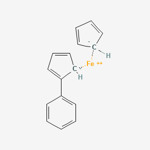 molecular formula C16H14Fe B12489320 Cyclopenta-2,4-dien-1-yl(2-phenylcyclopenta-2,4-dien-1-yl)iron 