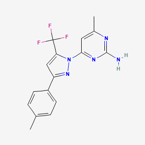 4-Methyl-6-[3-(4-methylphenyl)-5-(trifluoromethyl)pyrazol-1-yl]pyrimidin-2-amine