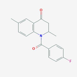 molecular formula C18H16FNO2 B12489363 1-(4-Fluorobenzoyl)-2,6-dimethyl-2,3-dihydroquinolin-4-one 