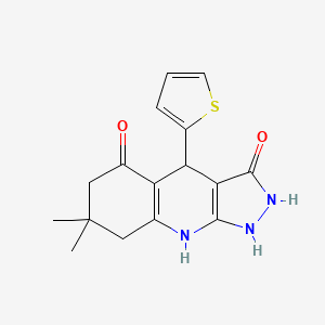 3-hydroxy-7,7-dimethyl-4-(thiophen-2-yl)-1,4,6,7,8,9-hexahydro-5H-pyrazolo[3,4-b]quinolin-5-one