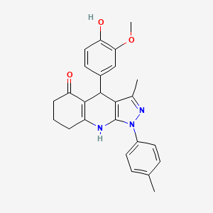 4-(4-hydroxy-3-methoxyphenyl)-3-methyl-1-(4-methylphenyl)-1,4,6,7,8,9-hexahydro-5H-pyrazolo[3,4-b]quinolin-5-one