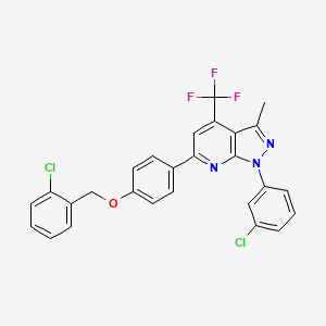 6-{4-[(2-chlorobenzyl)oxy]phenyl}-1-(3-chlorophenyl)-3-methyl-4-(trifluoromethyl)-1H-pyrazolo[3,4-b]pyridine