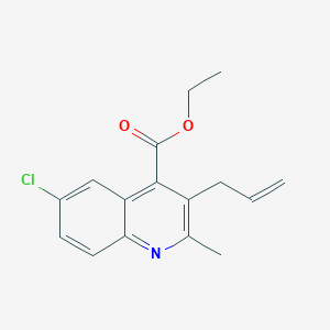 molecular formula C16H16ClNO2 B12489393 Ethyl 6-chloro-2-methyl-3-(prop-2-en-1-yl)quinoline-4-carboxylate 