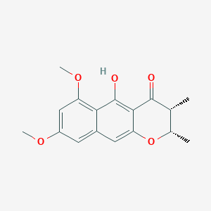 molecular formula C17H18O5 B1248940 (2S,3R)-2,3-Dimethyl-5-hydroxy-6,8-dimethoxy-2,3-dihydro-4H-naphtho[2,3-b]pyran-4-one 