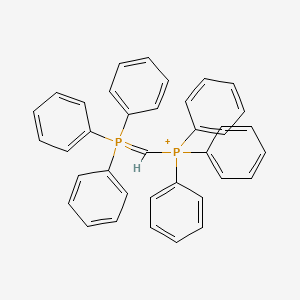 molecular formula C37H31P2+ B12489417 Triphenyl[(triphenyl-lambda~5~-phosphanylidene)methyl]phosphonium 