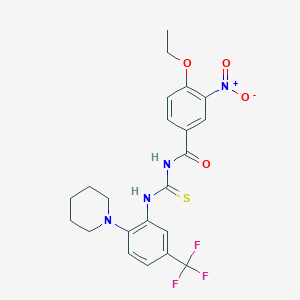 4-ethoxy-3-nitro-N-{[2-(piperidin-1-yl)-5-(trifluoromethyl)phenyl]carbamothioyl}benzamide