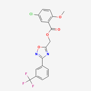 molecular formula C18H12ClF3N2O4 B12489445 {3-[3-(Trifluoromethyl)phenyl]-1,2,4-oxadiazol-5-yl}methyl 5-chloro-2-methoxybenzoate 