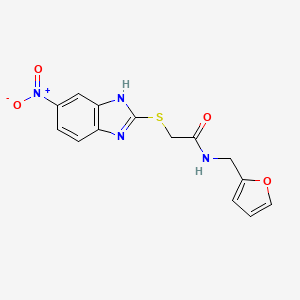 N-(furan-2-ylmethyl)-2-[(5-nitro-1H-benzimidazol-2-yl)sulfanyl]acetamide