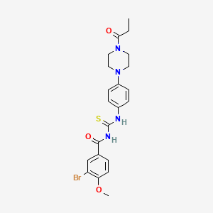 3-bromo-4-methoxy-N-{[4-(4-propanoylpiperazin-1-yl)phenyl]carbamothioyl}benzamide