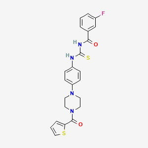 3-fluoro-N-({4-[4-(thiophen-2-ylcarbonyl)piperazin-1-yl]phenyl}carbamothioyl)benzamide