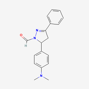 molecular formula C18H19N3O B12489512 5-[4-(dimethylamino)phenyl]-3-phenyl-4,5-dihydro-1H-pyrazole-1-carbaldehyde 