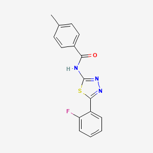 N-[5-(2-fluorophenyl)-1,3,4-thiadiazol-2-yl]-4-methylbenzamide