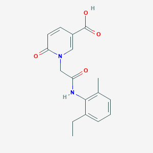 1-{2-[(2-Ethyl-6-methylphenyl)amino]-2-oxoethyl}-6-oxo-1,6-dihydropyridine-3-carboxylic acid