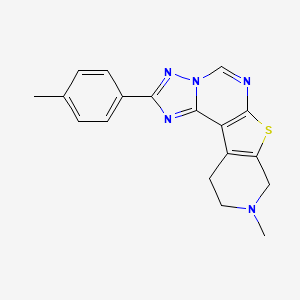 13-methyl-4-(4-methylphenyl)-10-thia-3,5,6,8,13-pentazatetracyclo[7.7.0.02,6.011,16]hexadeca-1(9),2,4,7,11(16)-pentaene