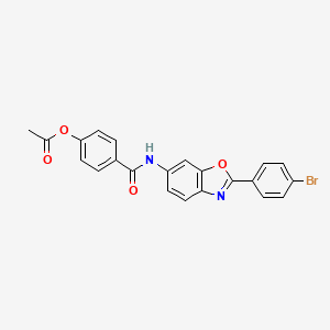 molecular formula C22H15BrN2O4 B12489554 4-{[2-(4-Bromophenyl)-1,3-benzoxazol-6-yl]carbamoyl}phenyl acetate 