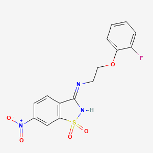 N-[2-(2-fluorophenoxy)ethyl]-6-nitro-1,2-benzothiazol-3-amine 1,1-dioxide