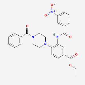 Ethyl 3-{[(3-nitrophenyl)carbonyl]amino}-4-[4-(phenylcarbonyl)piperazin-1-yl]benzoate