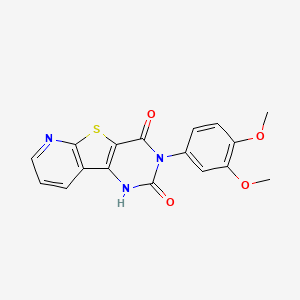 5-(3,4-dimethoxyphenyl)-8-thia-3,5,10-triazatricyclo[7.4.0.02,7]trideca-1(9),2(7),10,12-tetraene-4,6-dione