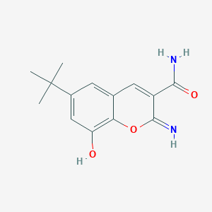 molecular formula C14H16N2O3 B12489656 6-tert-butyl-8-hydroxy-2-imino-2H-chromene-3-carboxamide 