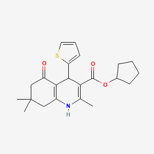 Cyclopentyl 2,7,7-trimethyl-5-oxo-4-(thiophen-2-yl)-1,4,5,6,7,8-hexahydroquinoline-3-carboxylate