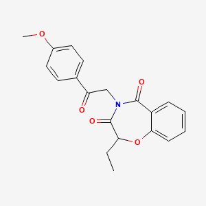 molecular formula C20H19NO5 B12489671 2-ethyl-4-[2-(4-methoxyphenyl)-2-oxoethyl]-1,4-benzoxazepine-3,5(2H,4H)-dione 