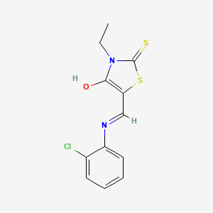 (5E)-5-{[(2-chlorophenyl)amino]methylidene}-3-ethyl-2-thioxo-1,3-thiazolidin-4-one