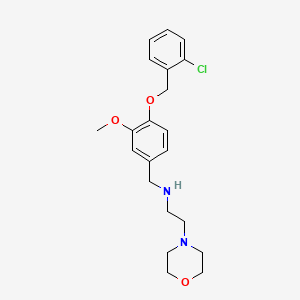 molecular formula C21H27ClN2O3 B12489697 N-{4-[(2-chlorobenzyl)oxy]-3-methoxybenzyl}-2-(morpholin-4-yl)ethanamine 